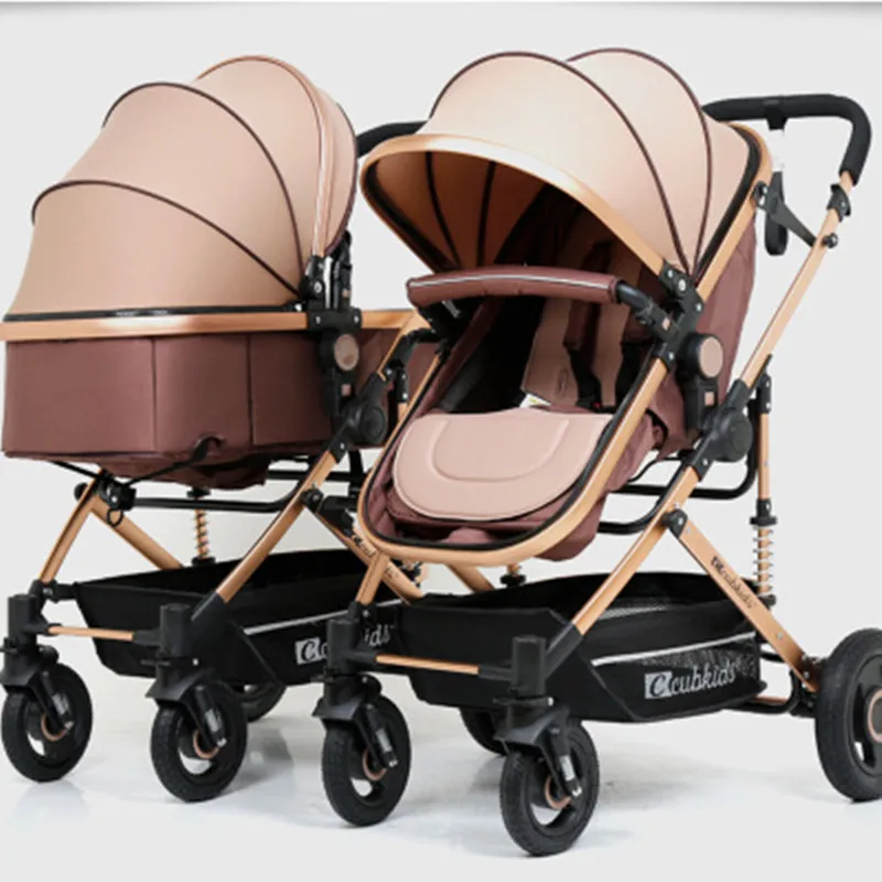 

2020Twins Baby Stroller Luxury Fashionable Pram Aluminum Frame High-Landscape Baby Carriage