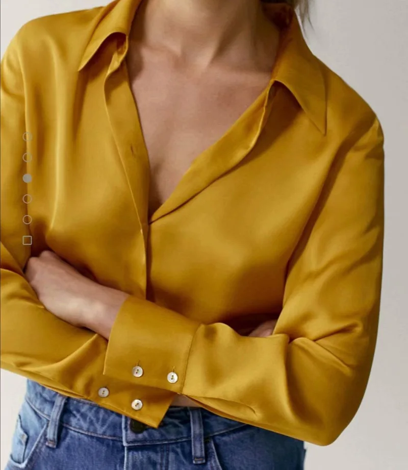 

Женская драпированная рубашка Meriahzheng в европейском и американском простом стиле, новая женская простая рубашка, повседневный темпераментн...