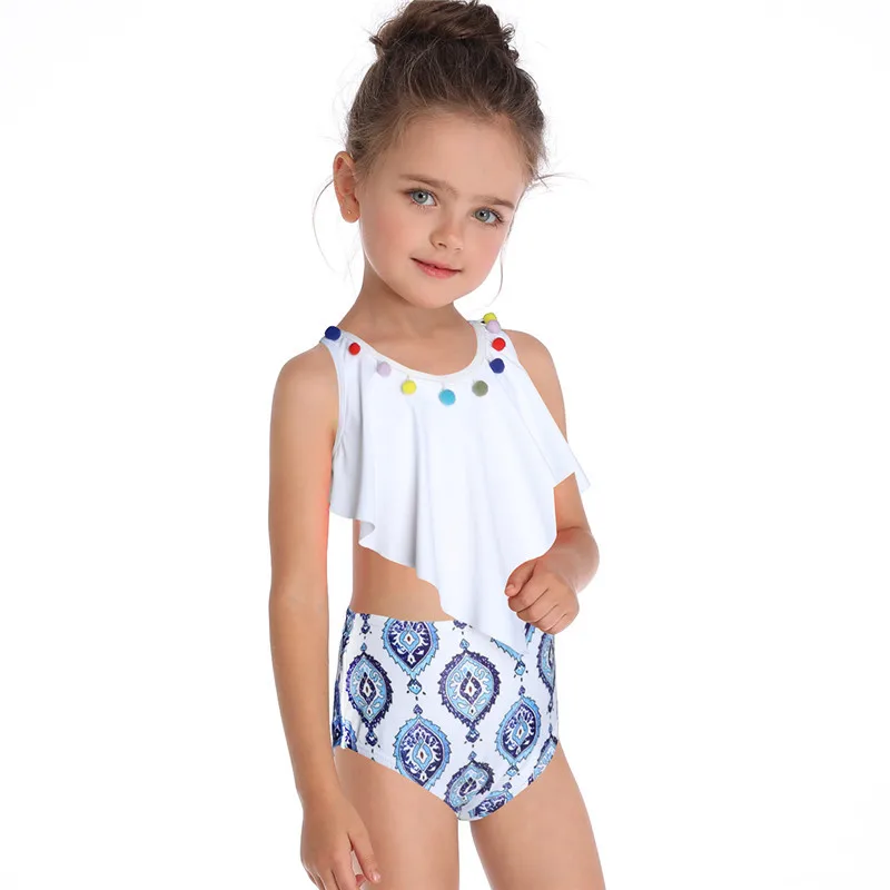 

Girls Swimsuit Kids Bikini Set 2021 New Children's Swimwear Two-Piece Separates Print Bathing Suit 3 -12 Years Summer Swim