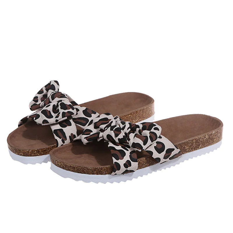 

Women Fashion slippers bowknot Tie Flat Thick Bottom non-slip Summer Casual Female Sandals Slipper Beach sandals 2021