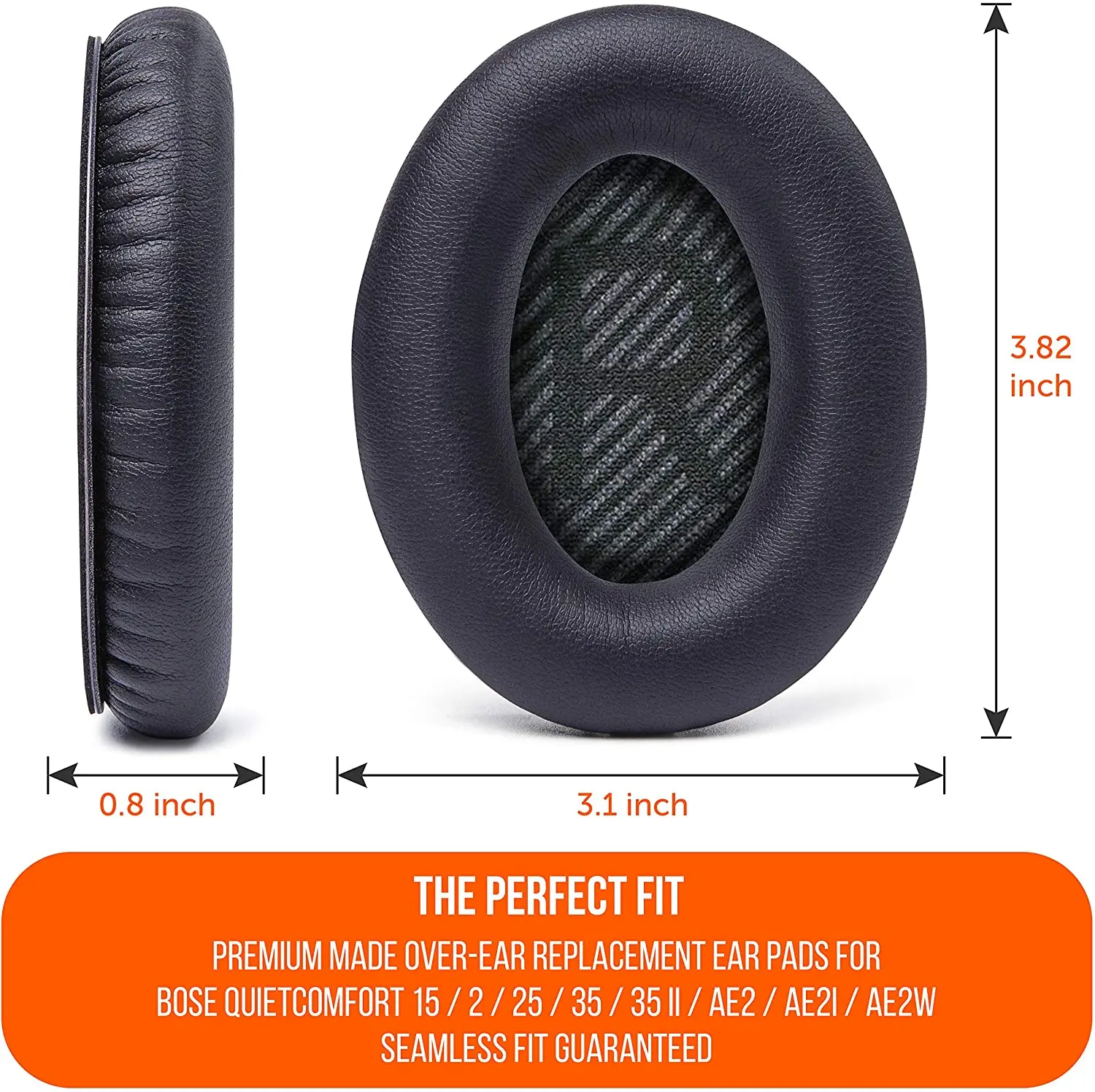 

Ear Pads for Bose Headphones Made by Wicked Cushions - Supreme Comfort - Compatible with QC35 & 35ii / QC25 / QC15 Extra Durable