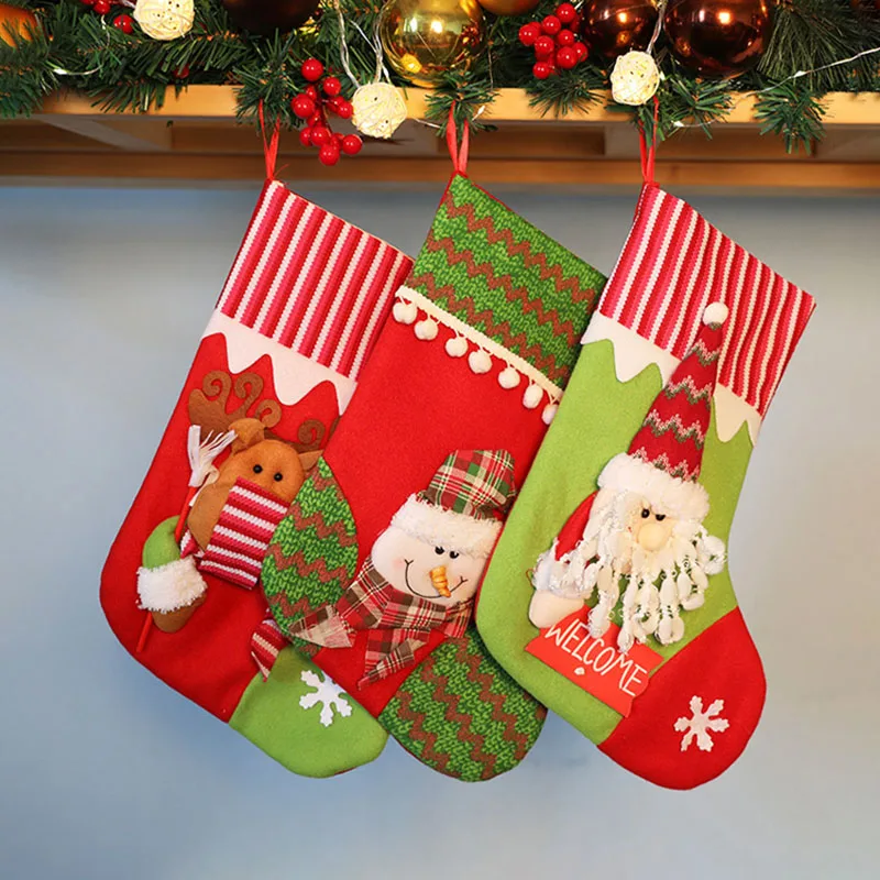 

New Year Nordic Home Decor Cartoon Santa Claus Socks Christmas Decoration Supplies Christmas Socks Non Woven Fabric Gift Bags