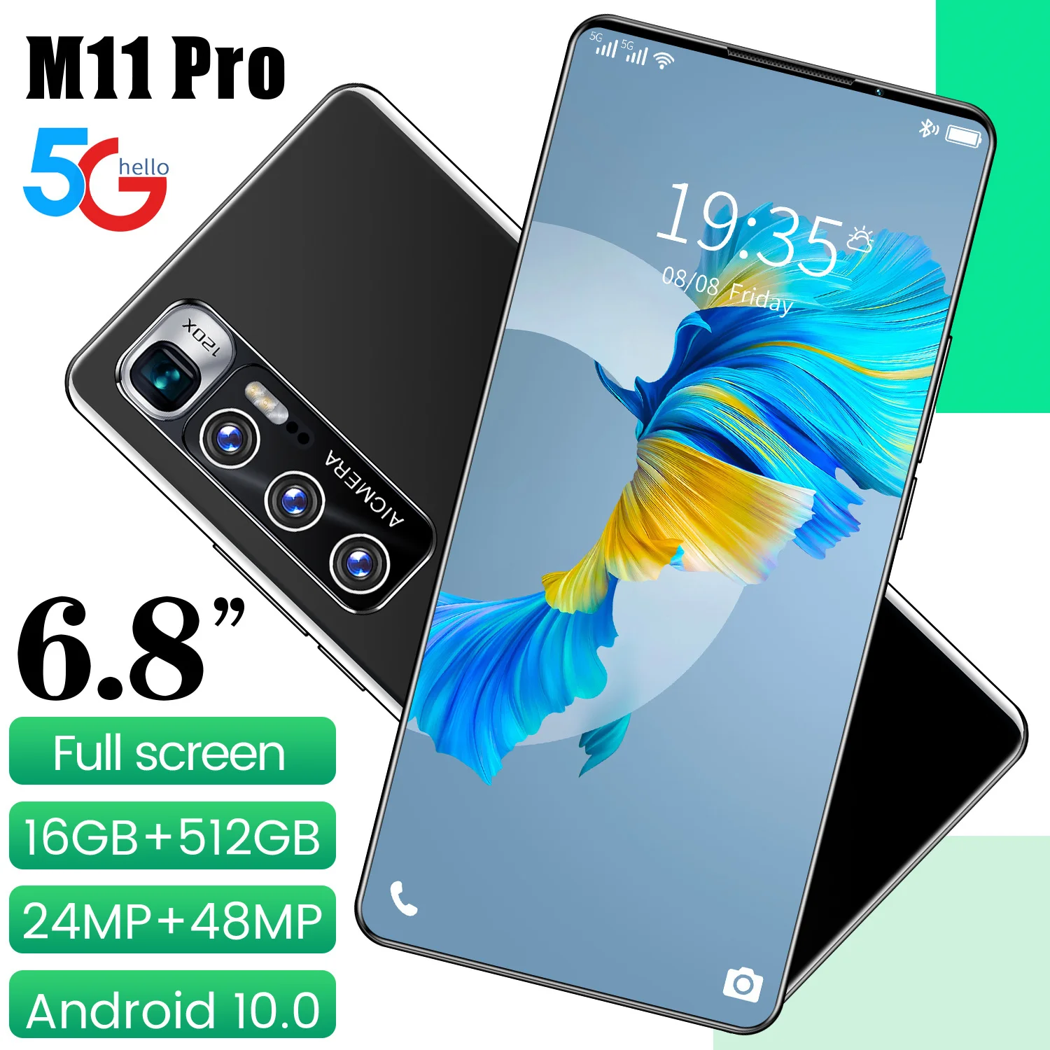 

2021 XIAOM11 6.8 Inch 1440*3040 12GB+256GB Fingerprint ID 5600mAh Andriod 10.0 Smart Phone Global 10 Core Dual SIM Mobile Phones