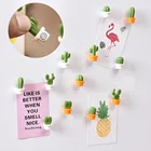 Симпатичный мини-кактус на холодильник, 6 шт.компл., магниты на холодильник наклейки, магнитная поглощающая, стикер сообщений фиксированная Пряжка, декор для кухни