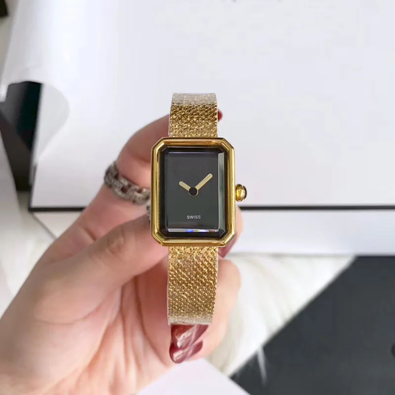 Женский браслет montre кварцевые наручные часы Femme белые/черные прямоугольные часы серебро/желтый/розовое золото цвет для женщин