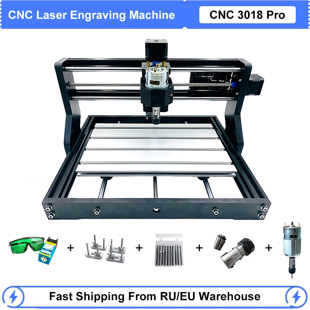 

CNC 3018 Pro Laser Engraver Wood CNC Router Machine GRBL ER11 Hobby DIY 3 Axis PCB Milling Mini Laser Engraving Machine 0.5W-15W