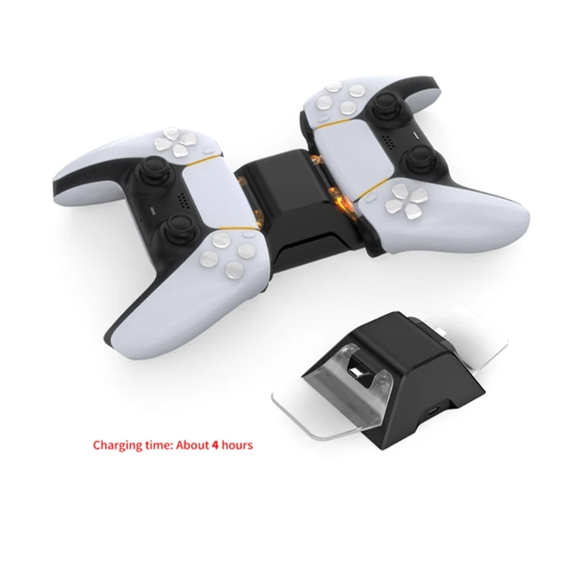 

Charging Station with Atmosphere LED Safety Chip Protection Fast Charging/Standing Dock for 2 PS5/PS5
