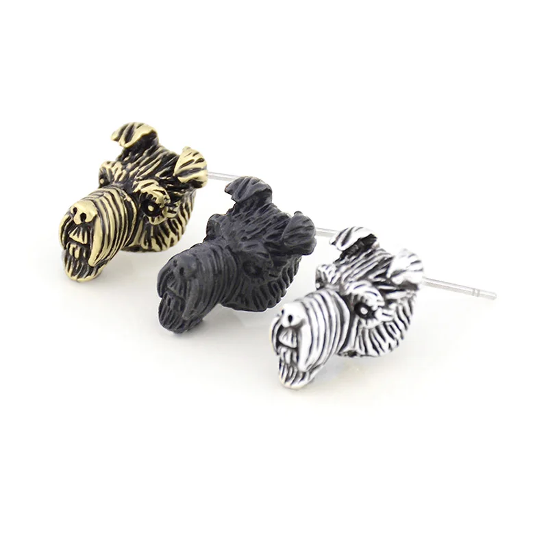 Забавные винтажные Серебристые серьги в стиле бохо Airedale Terrier собаки животных