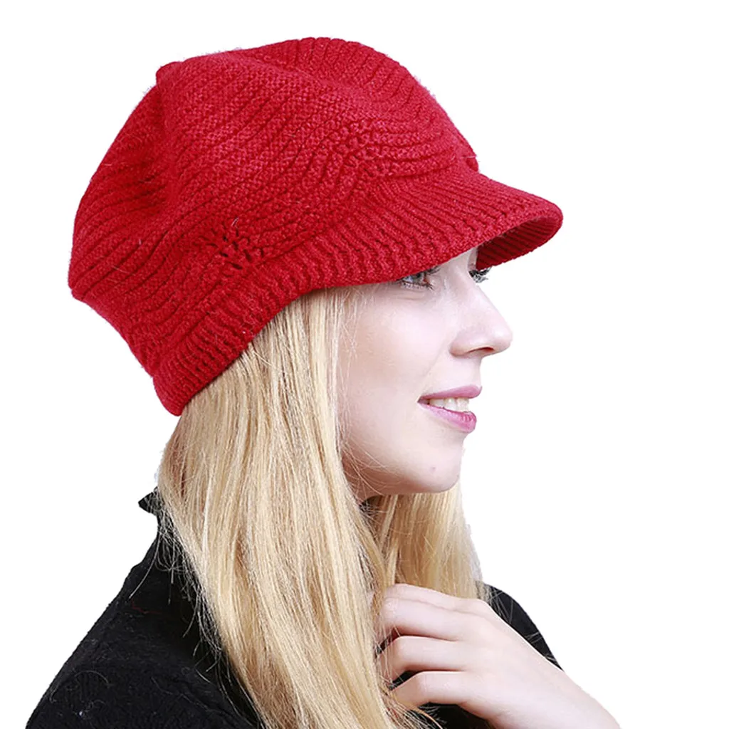 Hot Lady Autumn Winter Berets Hat French Artist Retro Style Thicken Warm Wool Knitted Beanie Solid Color Headwear | Аксессуары для