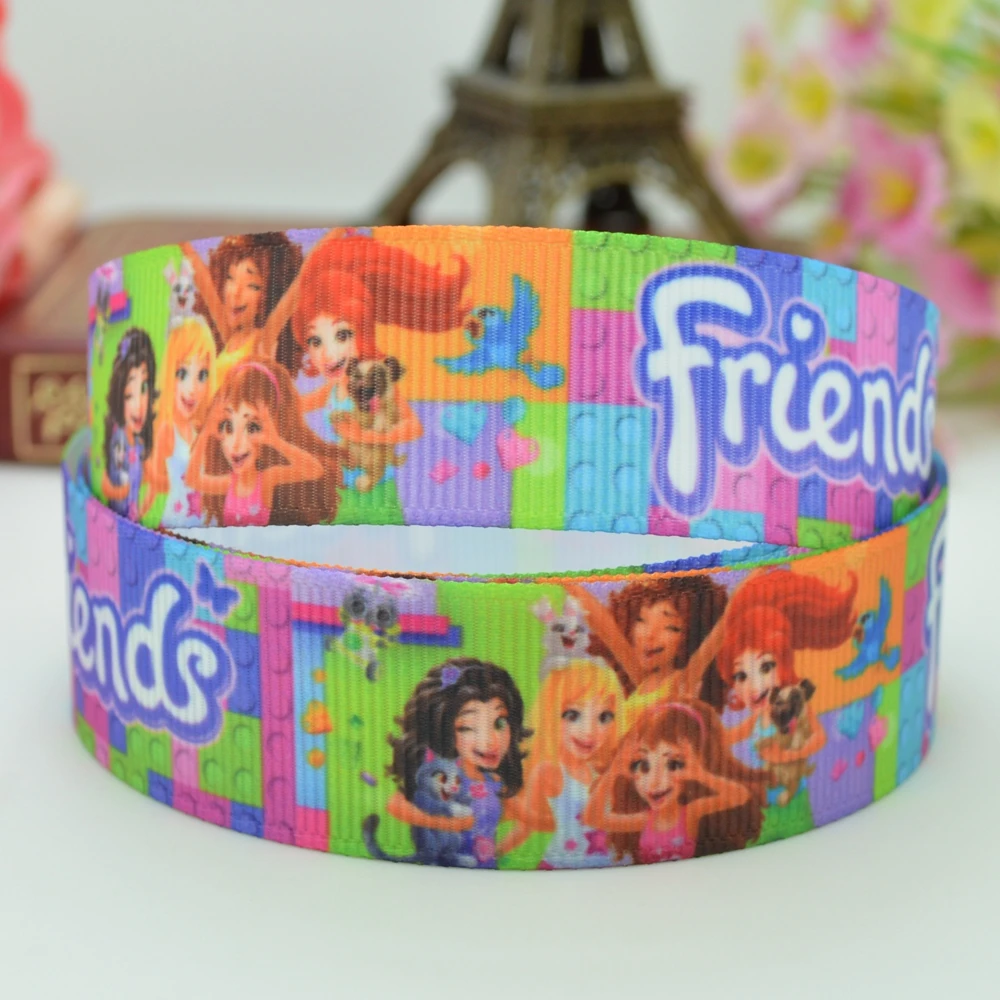 7/8 &quot22 мм 2 5 10 50 ярдов строительные игрушки печатные grosgrain ленты волос бант DIY