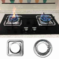 10pcs gas stove tin foil protector cover non stick reusable cooker protective aluminum liner stovetop oil proof clean pad circle