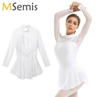 Блестящие стразы для взрослых, Тюлевое женское платье для фигурного катания, балетные гимнастические леотарды, женские лирические костюмы для современных танцев