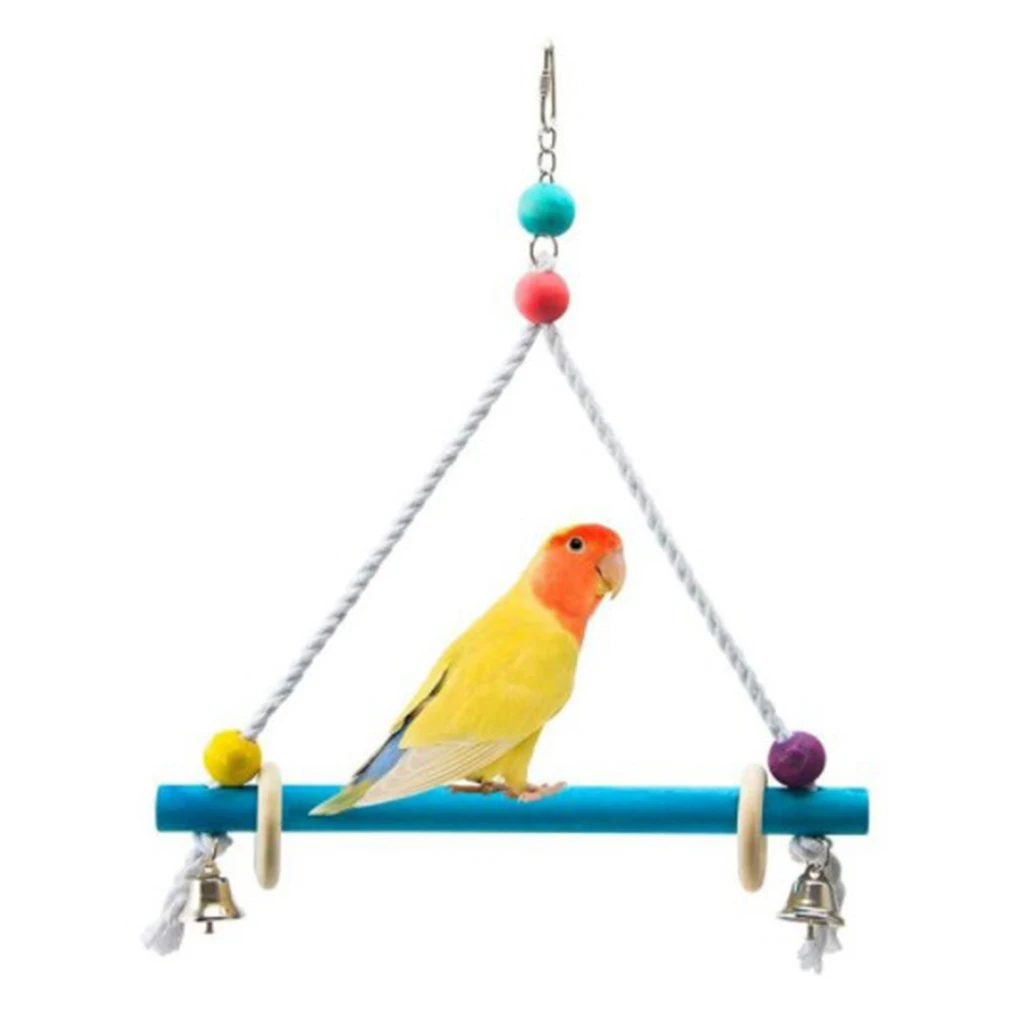 

Parrots Swing Toy Birds Perch Hanging Swings with Bells Parakeet Budgie Toys