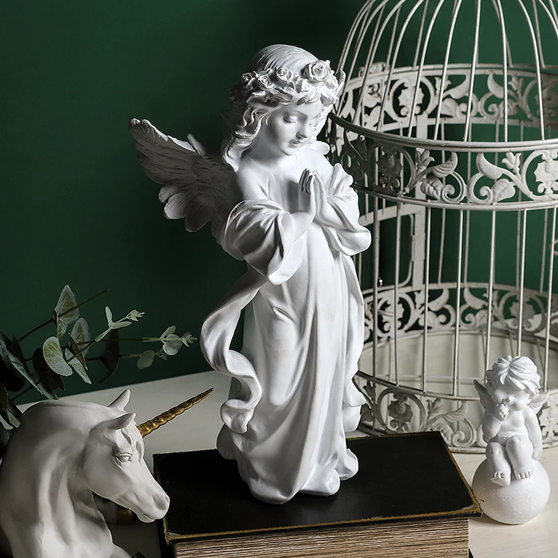 

Angel Statues Nordic Resin Figurines Garden Home Decoartion Sculptures Outdoor Gardening Cute Ornament Accessories Sculptor Gift