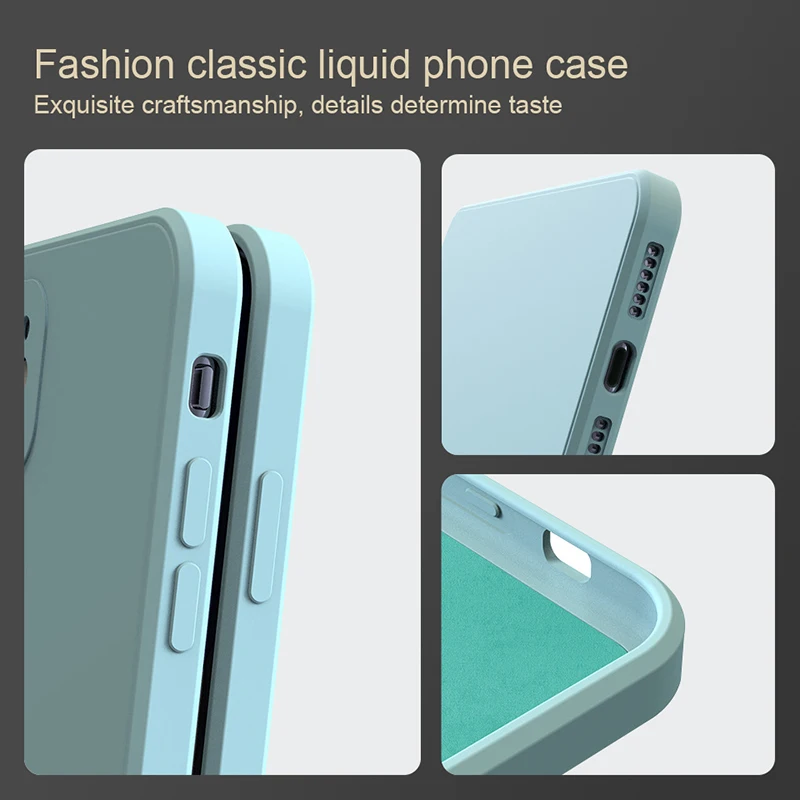 

Fashion marble cracked matte luxury original square liquid silicone phone case for iPhone 11 12 mini Pro Max