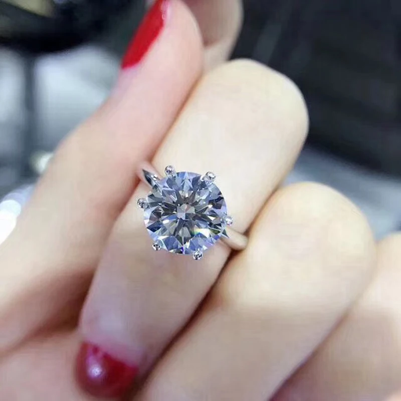 YANHUI бесплатно отправлен сертификат класса люкс с солитерами 1.5ct кольцо