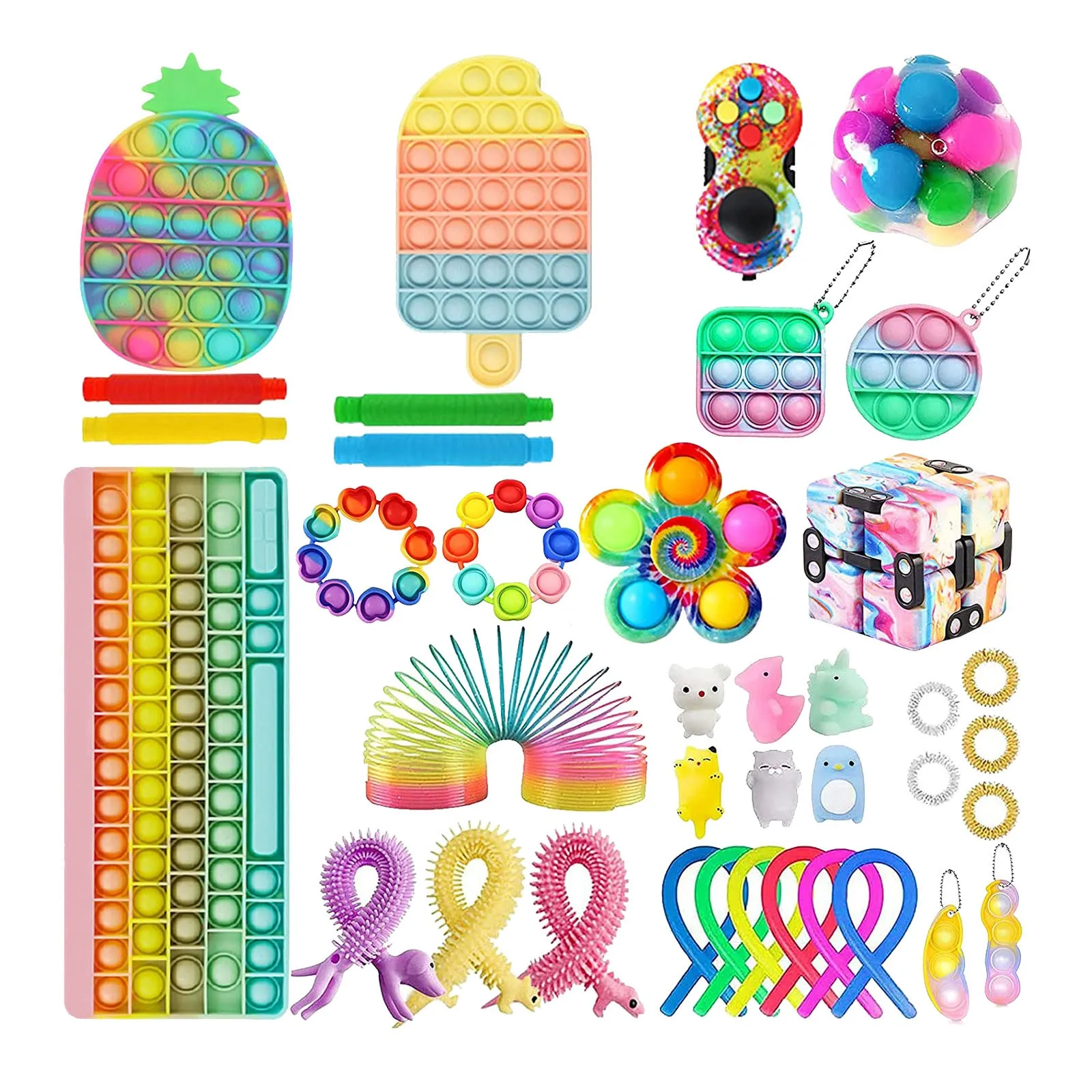 

38-piece Set Of Push Office Decompression Sensory Toys Simpl Dimmer Antistress Fidget Toys Free Shipping For Children Or Adults