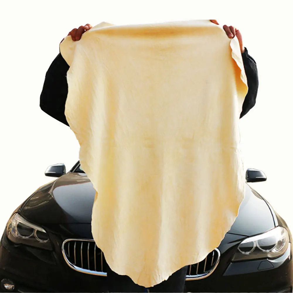 

1X Polishes Care Extra Large Auto Car Moto Natural Drying Chamois Paint Cleaner Polishing Shape Cleaning Genuine Leather Cloth