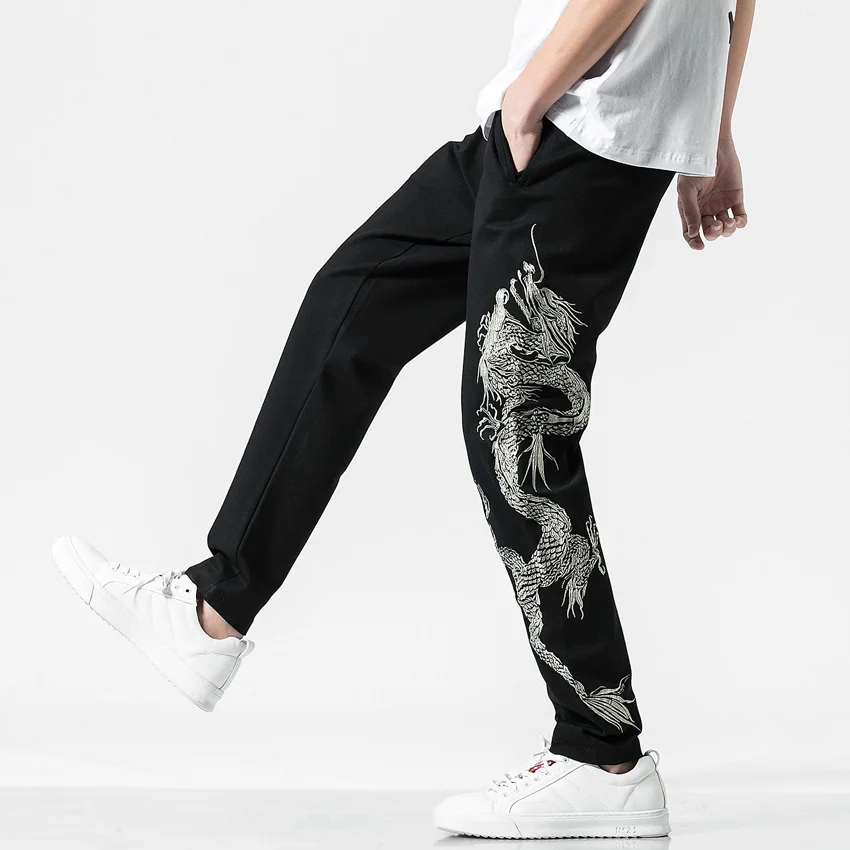 Кимоно в японском стиле модные брюки с вышивкой юката принтом дракона