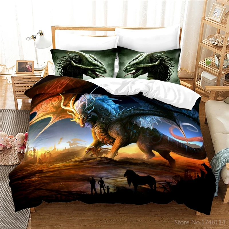 Комплект объемной детской одежды с пододеяльником в стиле Юрского периода