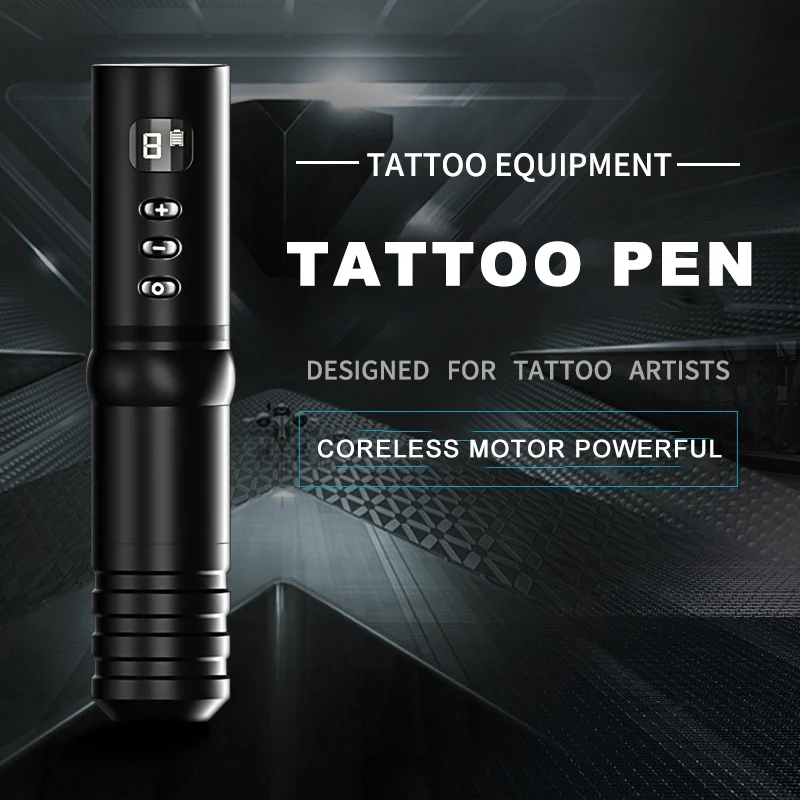 KEWER Wireless Tattoo Machine Pen Strong Power Fast Charging 1800 mAh USB Lithium Battery Professional Tattoo Pen Low Vibration