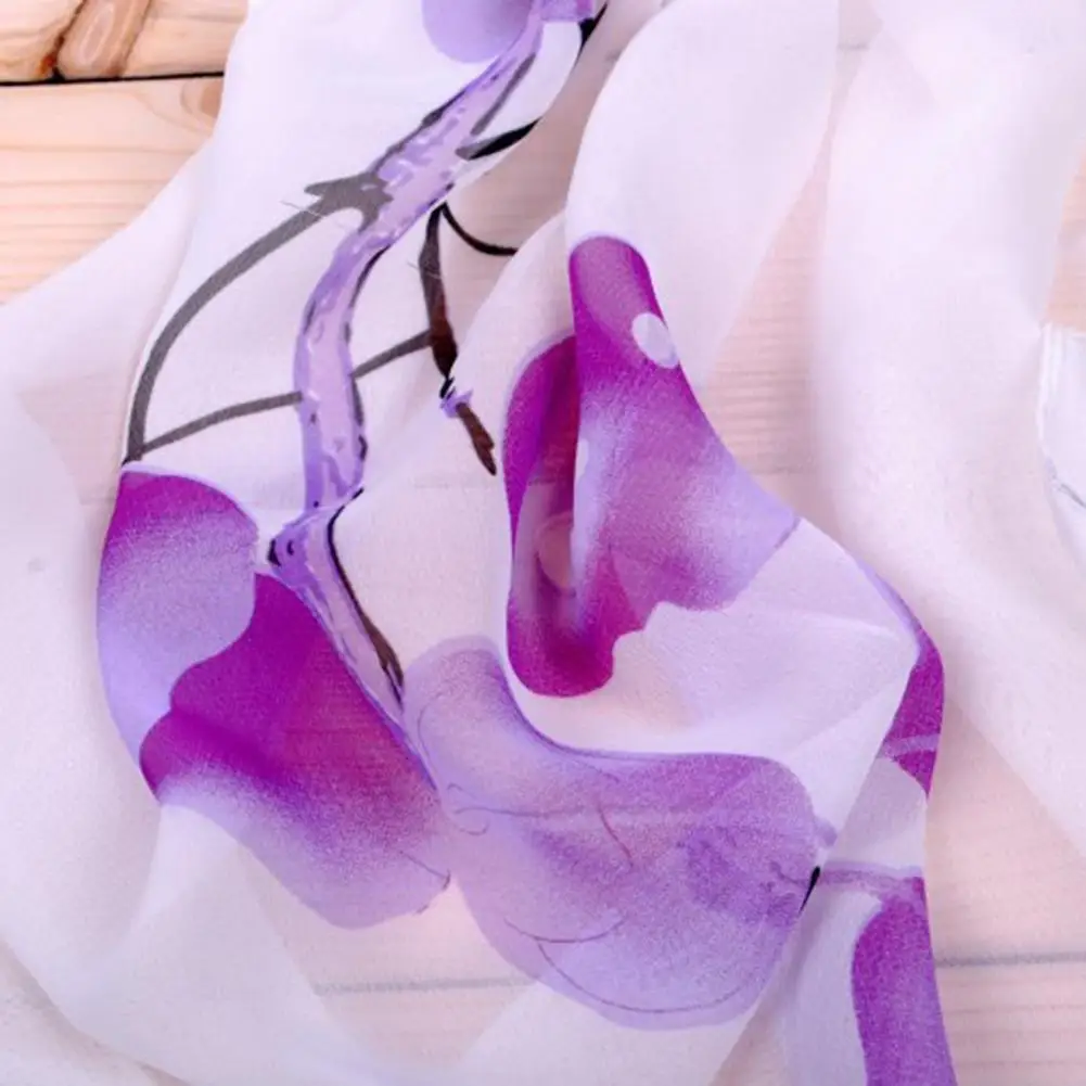 

Fashion Ink Painting Old Tree Floral Print Women Chiffon Thin Shawl Long Scarf