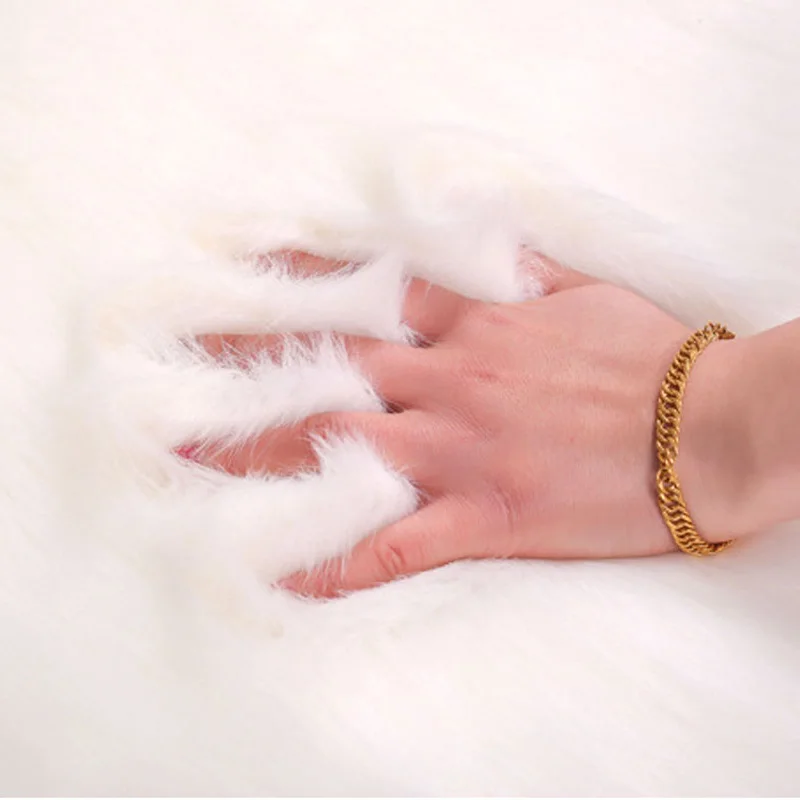 Коврик из искусственного меха OIMG Пушистый Ковер круглой формы 6 см ворс для