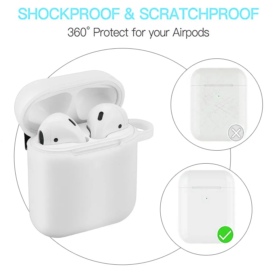 Беспроводной чехол для наушников Airpods 2 и 1 зарядный силиконовый защитный чехол и брелок с помпоном FW3