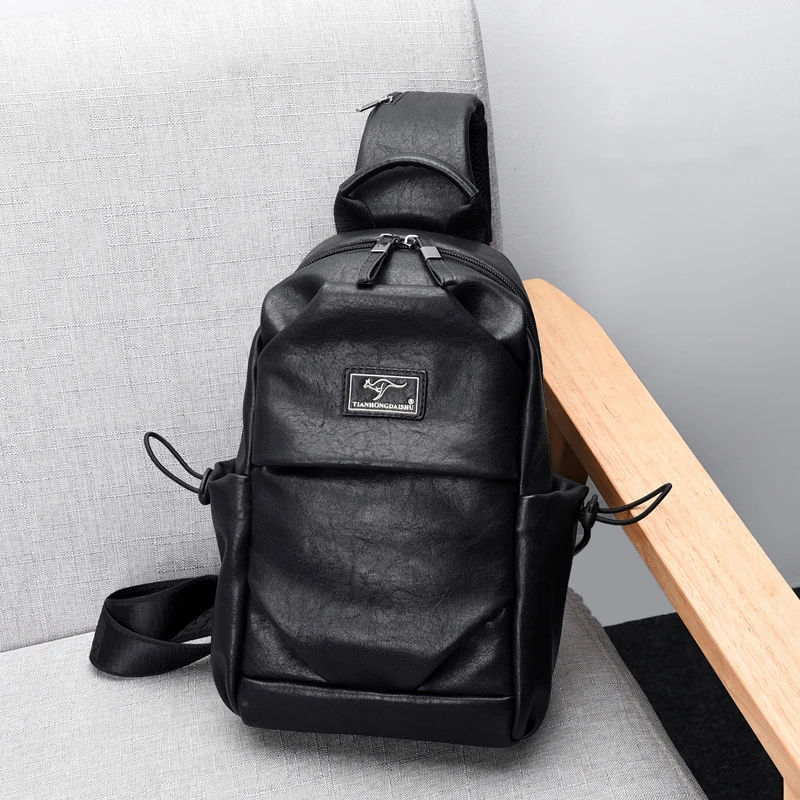 Роскошная брендовая мужская Сумка кенгуру кожаная нагрудная сумка для мужчин