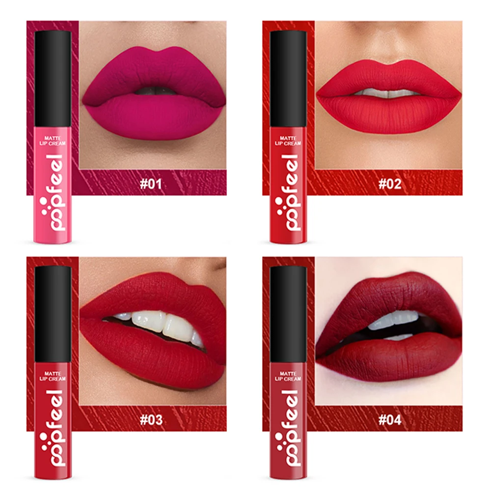24 Hours Long Lasting liquid Lipstick Matte Lip Tint Waterproof Velvet Sexy Gloss Makeup Lipgloss Cosmetic 12 Color | Красота и