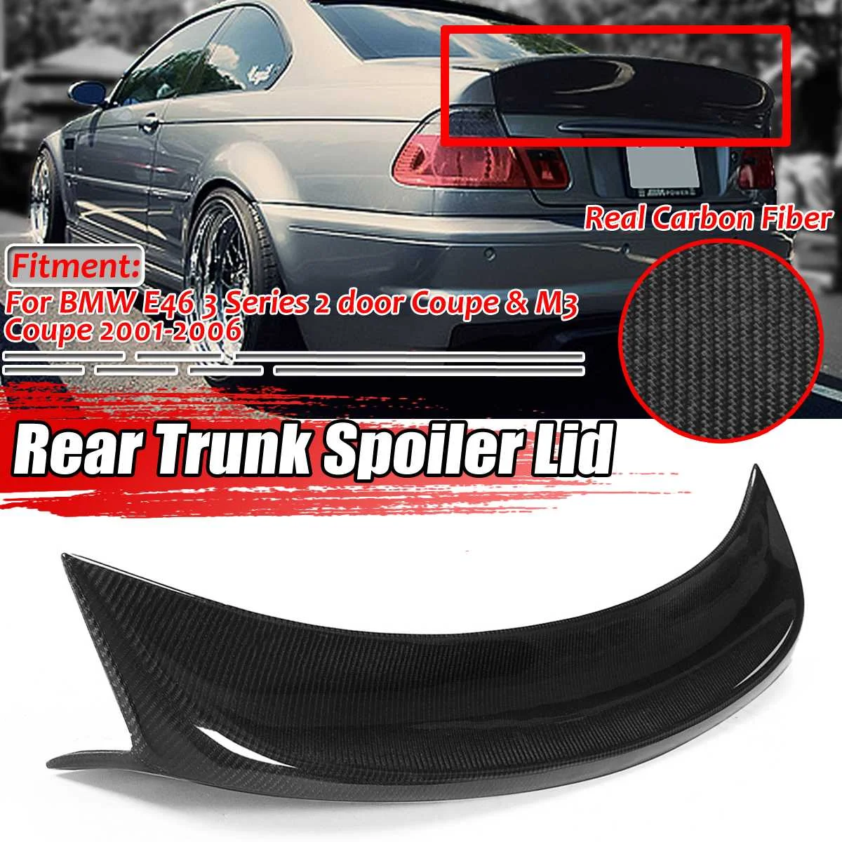 Задний спойлер из углеродного волокна в стиле CSL для BMW E46 3 серии 2DR Coupe M3 2001-2006 |