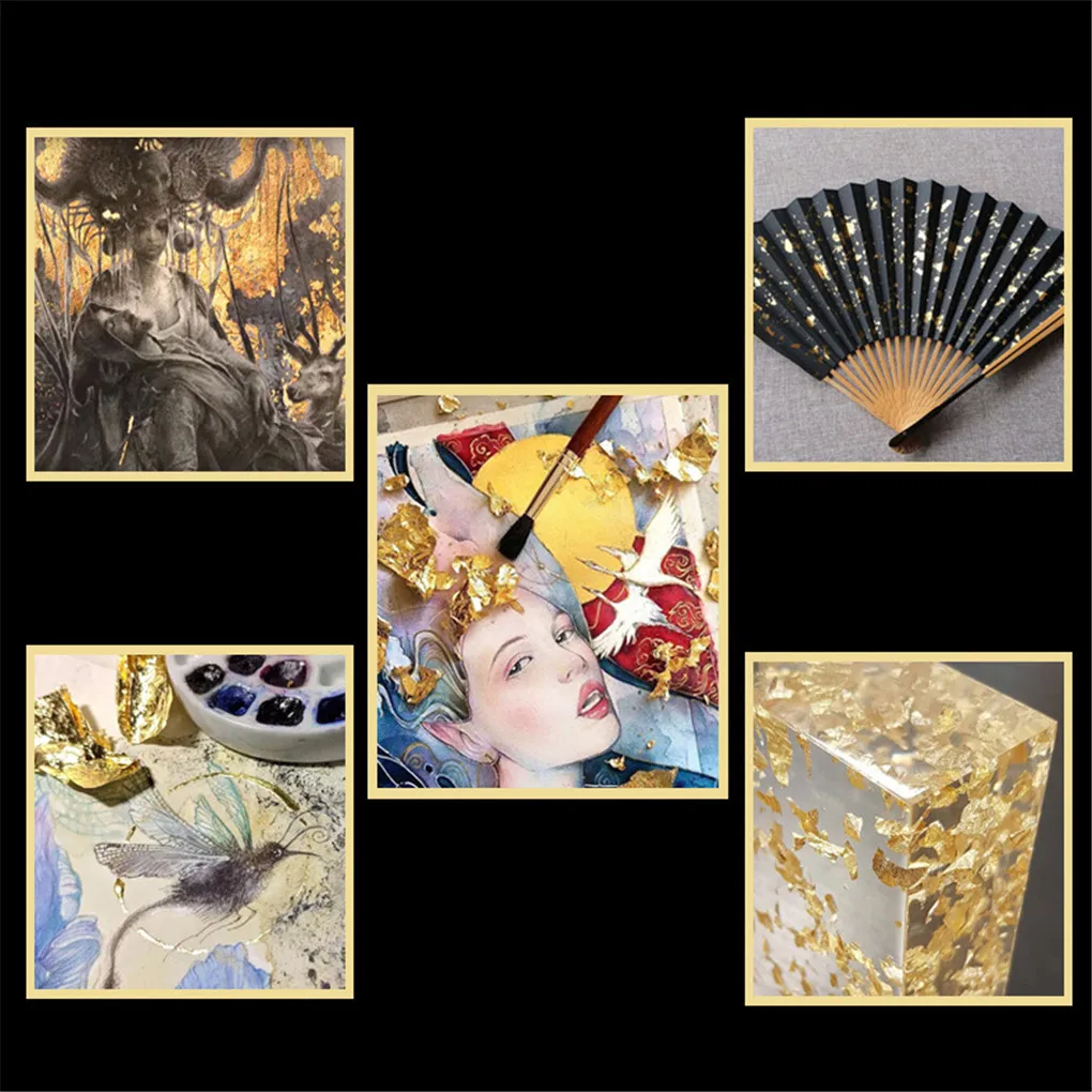 

Shiny Set DIY Gold Foil Jewelry Resin Luxury Decorative Paper Crafts Flake Silver Foil Nail Bronzing Crafts