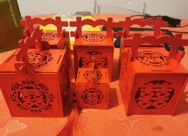 50 шт. полый ящик для конфет с кисточками квадратные вечерние китайские товары