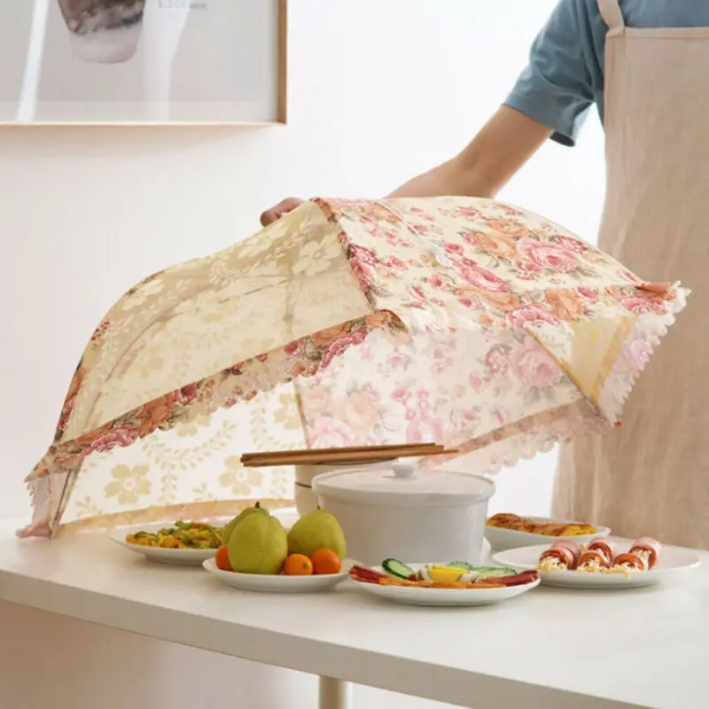 

Foldable Kitchen Food Cover Tent Umbrella Camp Cake Cover Lace Net Picnic BBQ Insect Cover Food Cover Mesh Foldable Nets