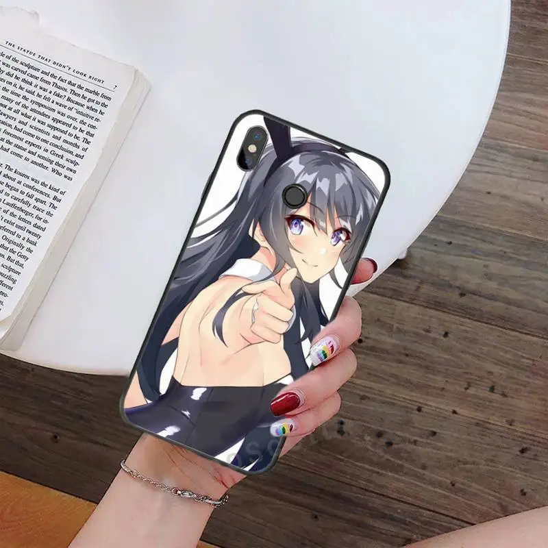 

Mai Sakurajima anime girl Phone Case For Xiaomi Redmi note 4 4X 8T 9 9s 10 K20 K30 cc9 9t pro lite max