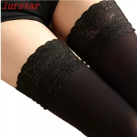 80d velvet knee socks fashion women sexy longituba non slip stockings knee lace pantyhose tight black stockings