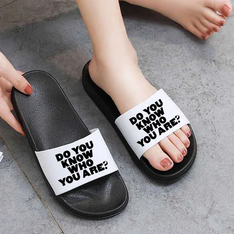 

2021 Shoes For Women Thick bottom Indoor Home Slippers Letter Print Non-slip Sandals Summer Beach Slides Fashion Female shoes