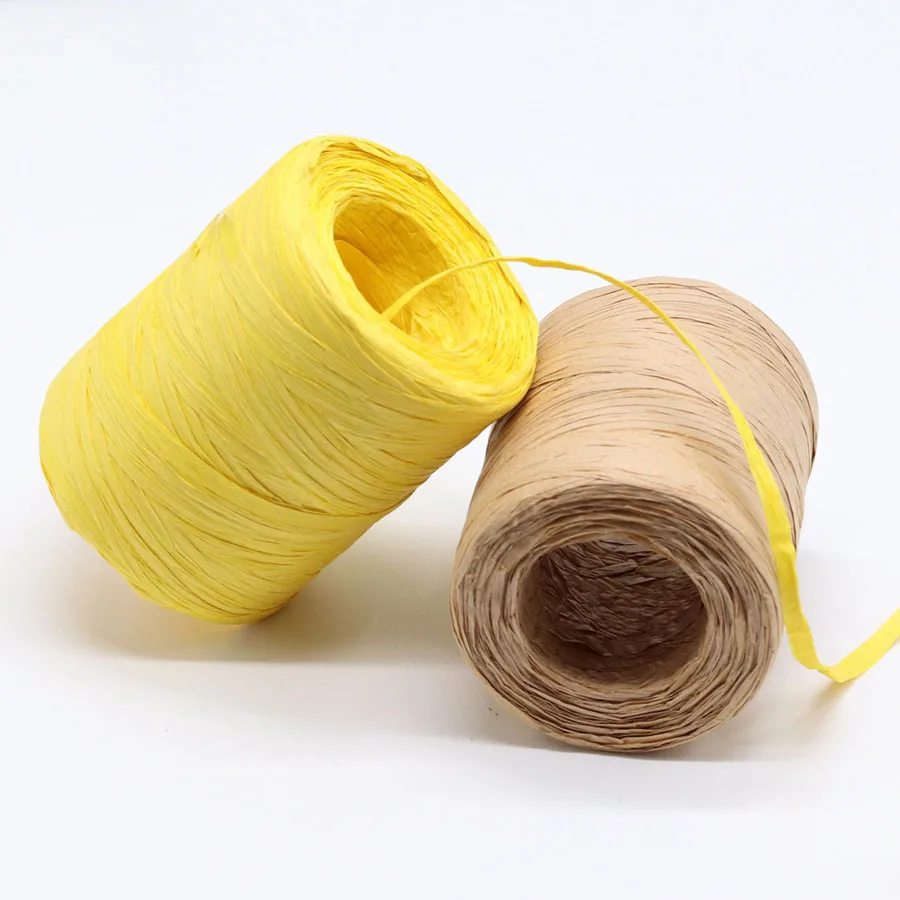 Натуральный пряжа из рафии модные летние лента рафия веревка вязанные шапочки