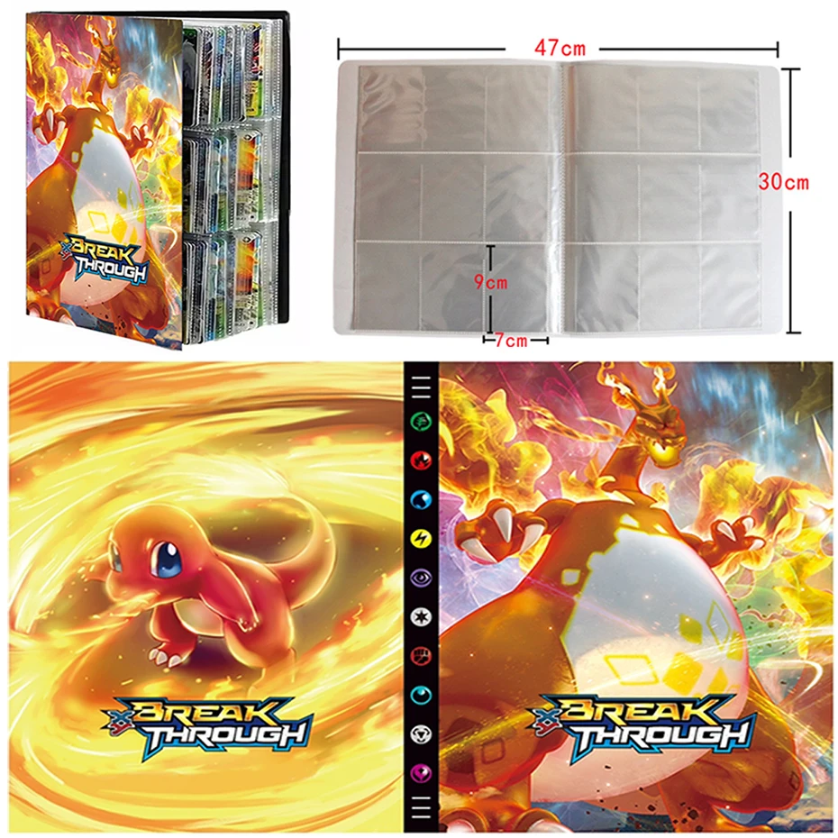 &Aacute;lbum de tarjetas de juego de Pokemon, carpeta de tarjetas de Anime, soporte para coleccionistas, carpeta de capacidad, juguetes Pok&eacute;mon para regalos, Chico, 432 Uds.-1