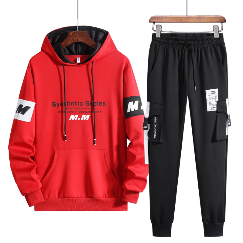 

Men's Sets Autumn Spring Fashion Sporting Suit Hoodies+pants Suit 2 Picecs Sets Slim Hip Hop Streetwear Tracksuit Men Set