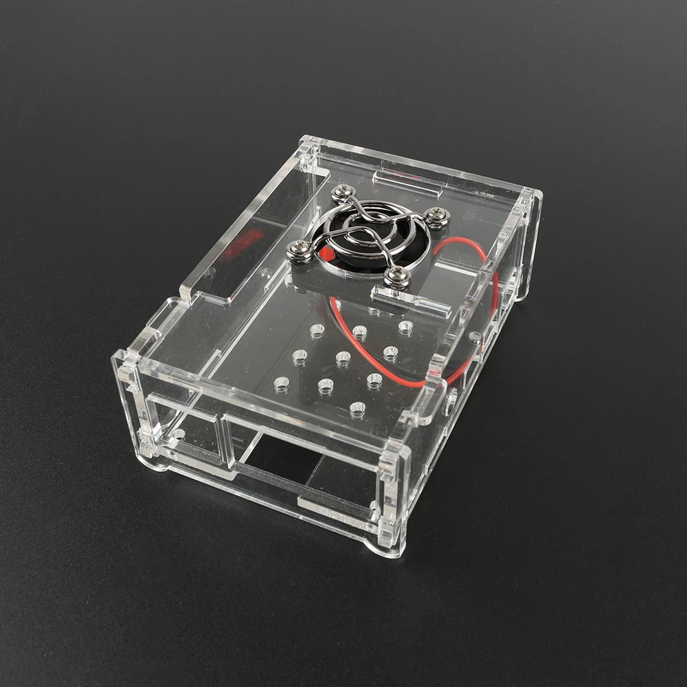 Raspberry Pi 4 акриловый корпус Прозрачная коробка корпус Поддержка процессора вентилятор охлаждения для Raspberry Pi 4 Модель B