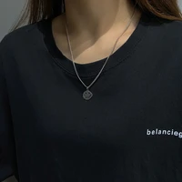 ins japanese and korean irregular smiley necklace internet celebrity same style silver simple design sense choker necklace