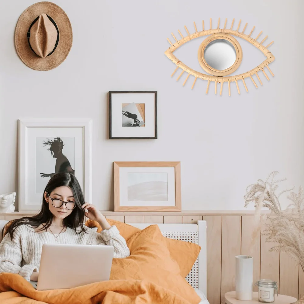 

1pc Unique Mirror Indoor Wall Decor Nordic Style Decorative Toilet Mirror