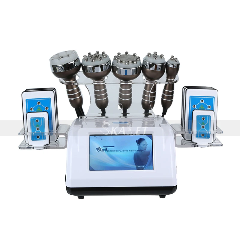 

Portable 6 IN 1 Ultrasound Cavitation Lipo Laser RF Vaccum Face Lifting Weight Loss Equipment