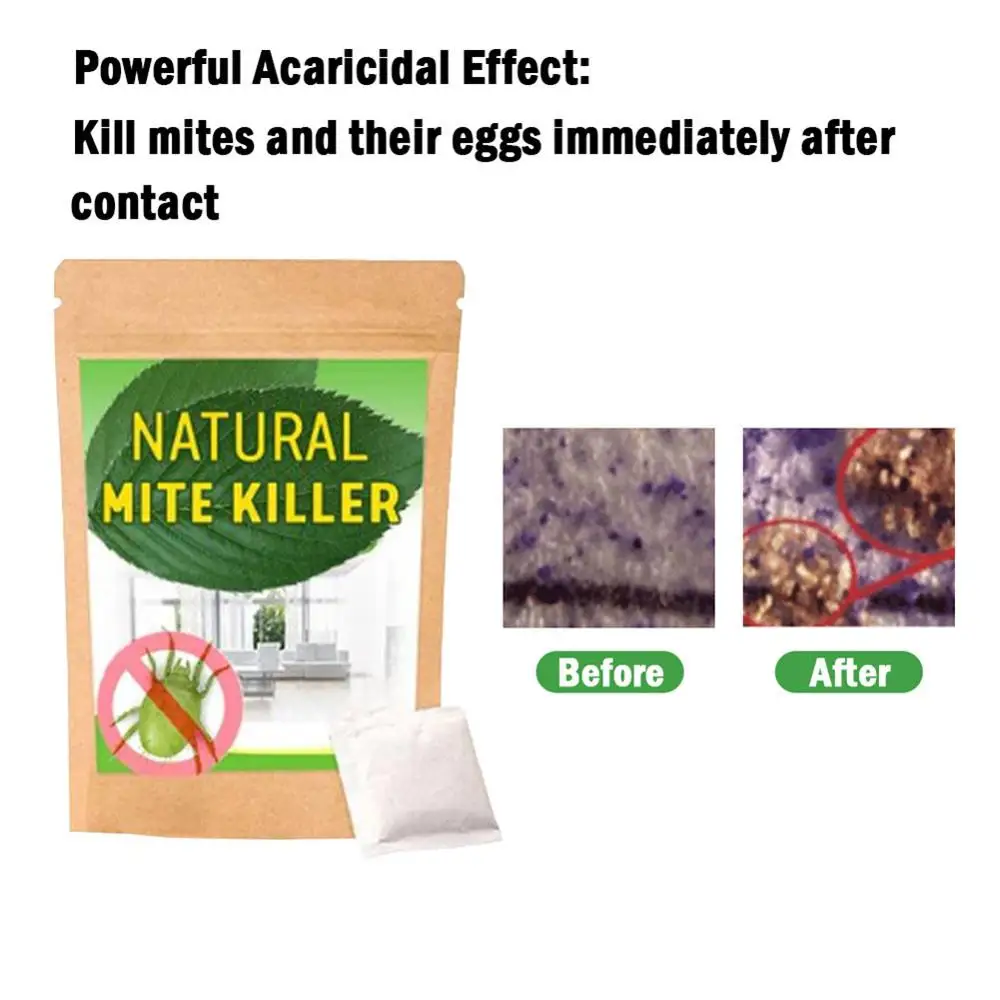 6PCS Dust Mites Kill Natural Herbal Killer Exterminating Pad Killing Worms Anti-mite Cushion Home Mite Control Powder |