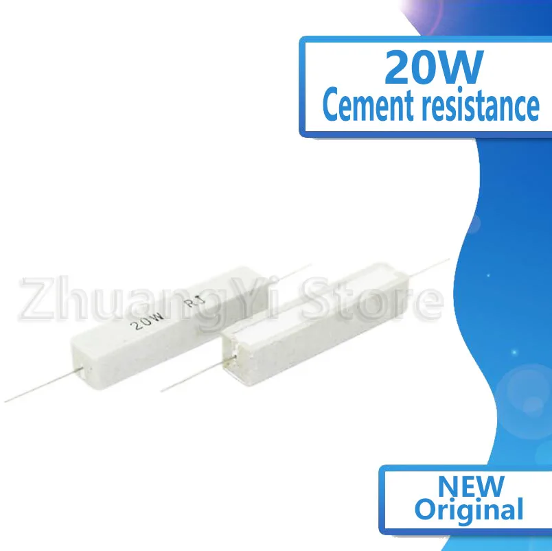 

5pcs 20W 5% Cement Resistor Power Resistance 0.1 ~ 10K 0.1R 0.5R 1R 10R 100R 0.22 0.33 0.5 1 2 5 8 10 15 20 25 30 100 1K 10K ohm