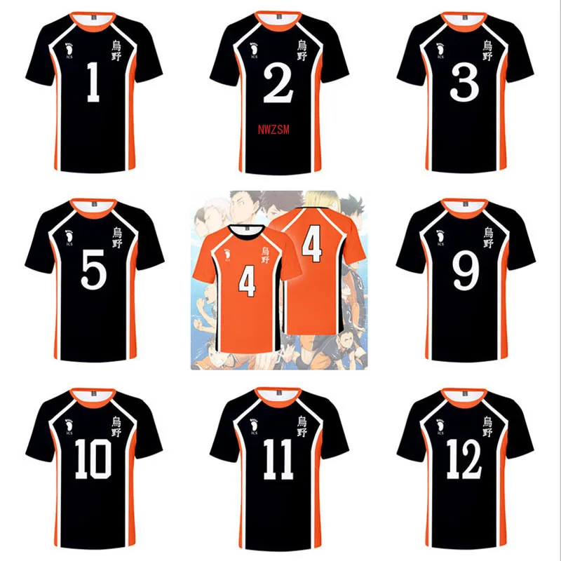 

Haikyuu!! Cosplay Costume Hinata Shoyo T-shirt Karasuno High School Volleyball Tops Kageyama Tobio Sweatshirt