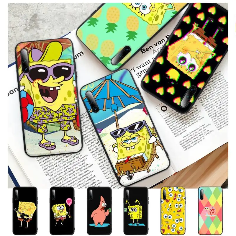 Невероятно милые домашние тапочки SpongeBobs черный силиконовый Мобильный телефон