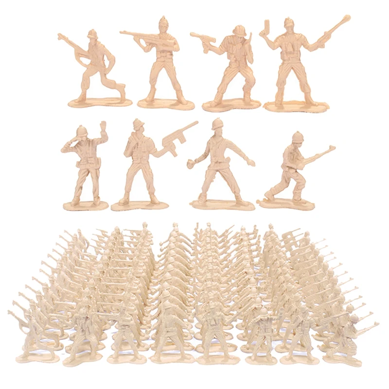 

100Pcs/Pack High 4.5Cm Mini Soldier Model Plastic Toy Simulation Battle Models Accessories for Kids Boys