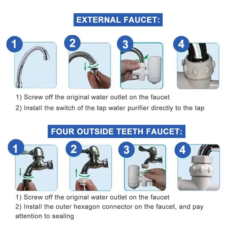 

Tap Water Purifier Universal Kitchen Faucet Washable Ceramic Percolator Water Filter Filtro Rust Bacteria Removal Replacement